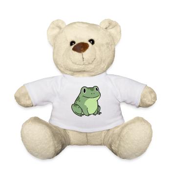 Kuschelfrosch Cartoon niedlicher Kinder Frosch - Teddy - Weiß - Vorne