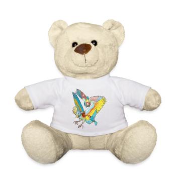Colorful birds - Teddy Bear - white - Front