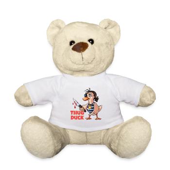 Thug Duck hält ein Messer-Meme - Teddy - Weiß - Vorne