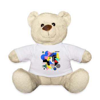 Geometric Color Explosion Pop Art - Teddy Bear - white - Front