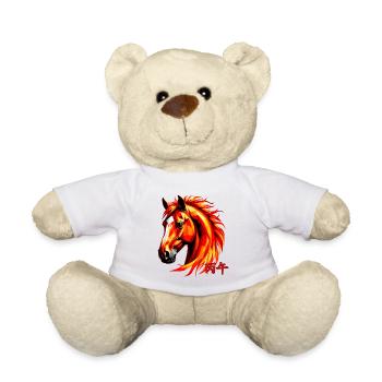 Blazing Horse Zodiac Polygon Art - Teddy - Weiß - Vorne