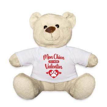 Mon Chien Est Mon Valentin T-shirt Saint Valentin - Nounours - blanc - Devant