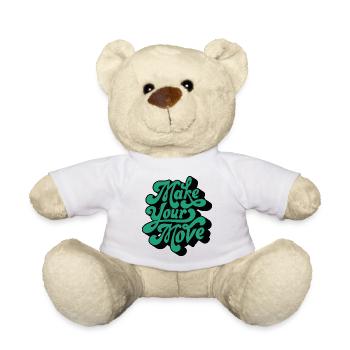 Passez à votre action – Motif rétro script - Nounours - blanc - Devant