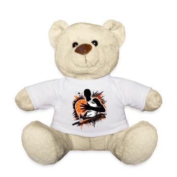 Basketball player with ball - Teddy Bear - white - Front