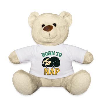 Born to Nap Sloth Illustration - Teddy Bear - white - Front