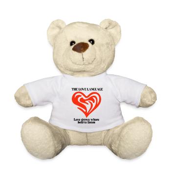 Abstraktes Rotes Herz - Teddy - Weiß - Vorne