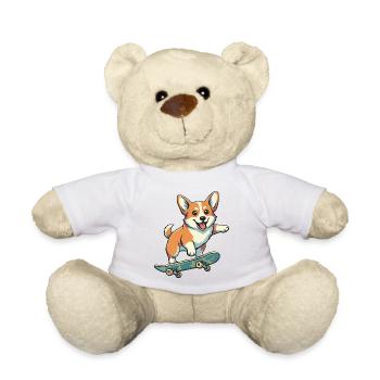 Corgi-farbenes Skateboard - Teddy - Weiß - Vorne