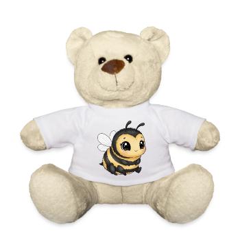 Une abeille câline aux grands yeux - Nounours - blanc - Devant