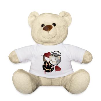 Angel and Devil Design - Teddy Bear - white - Front