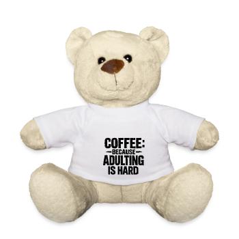 Coffee because adulting is hard Kaffee retro - Teddy Bear - white - Front