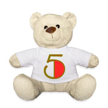 5. ANNIVERSAIRE. 5 ANS. 5e ANNIVERSAIRE - Nounours - blanc - Devant