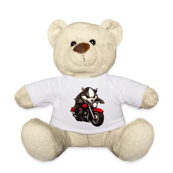 Badger Motorcycle - Teddy Bear - white - Front
