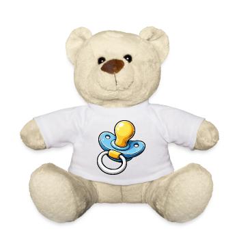 Schnuller Cartoon Baby - Teddy - Weiß - Vorne