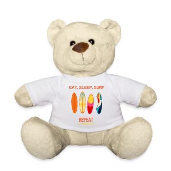 Manger Dormir, Surfer Répéter – Planches de surf colorées - Nounours - blanc - Devant