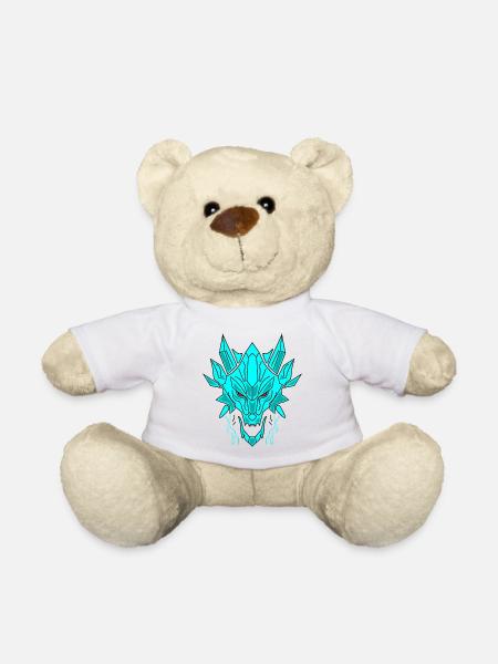 Geometrischer Eisdrache Kopf - Teddy Bear - white