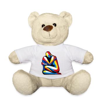 Colorful abstract hug - Teddy Bear - white - Front