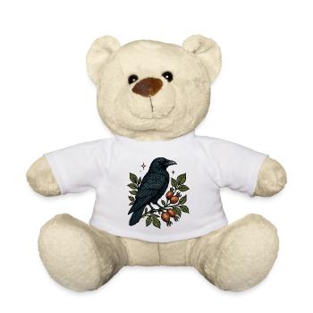 Night crow on berry vine - Teddy Bear - white - Front