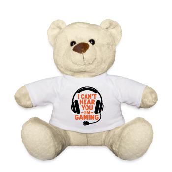 Gamer – Ich kann dich nicht hören, ich spiele - Teddy - Weiß - Vorne