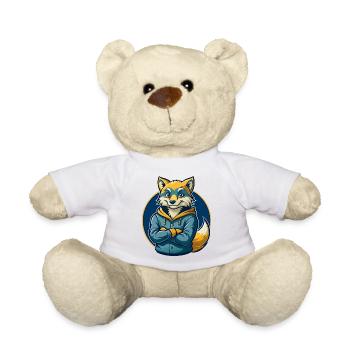 Arktischer Fuchs Kawaii Maskottchen Cartoon Clipart-Logo - Teddy - Weiß - Vorne