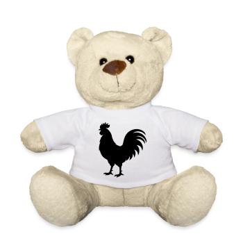 Rooster Silhouette - Teddy Bear - white - Front