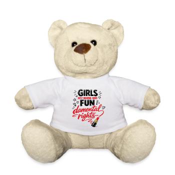 Fun-damental Rights – Doodle Feminismus Spruch - Teddy - Weiß - Vorne
