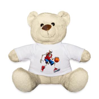 Basket-ball squelette / Crâne - Nounours - blanc - Devant