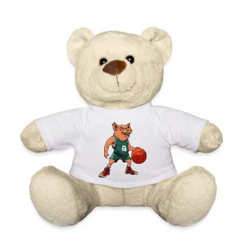 Joueuse de basket-ball Pig / Truie de basket-ball - Nounours - blanc - Devant