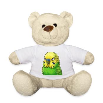 Vibrante Wellensittich Grün Gelb - Teddy - Weiß - Vorne