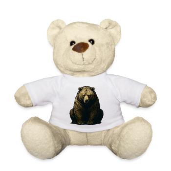 Bergbär Gravur Goldtöne - Teddy - Weiß - Vorne