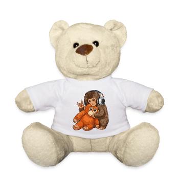 Monkey Punch Affe Musik hören  - Teddy - Weiß - Vorne