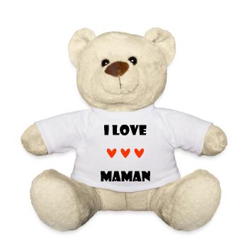 ICH LIEBE MAMA. MAMA. MUTTERTAG. HERZ. PARTY. - Teddy - Weiß - Vorne