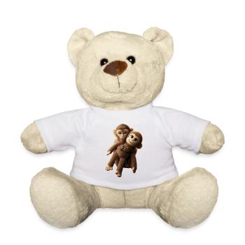 Punch & Stuffed Animal Monkey Viral Meme Soft Toy - Teddy Bear - white - Front
