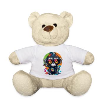 Neon Brillenaffe Splash - Affe - Äffchen - Teddy - Weiß - Vorne