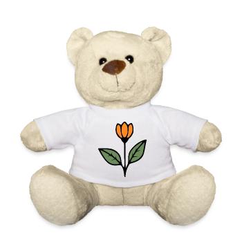 Idée cadeau fleur Tulipe Fleurs Fleurs Maman - Nounours - blanc - Devant