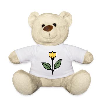 Idée cadeau fleur Tulipe Fleurs Fleurs Maman - Nounours - blanc - Devant