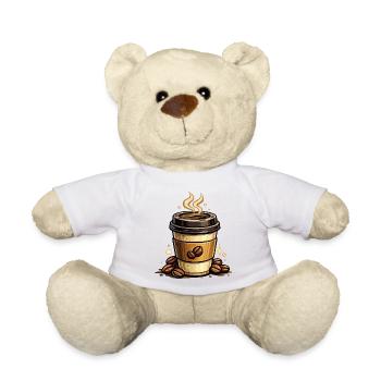 Kaffee Kunst Becher - Teddy - Weiß - Vorne