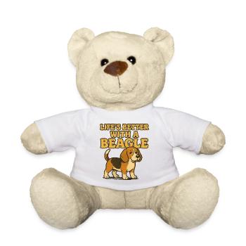 Beagle-Leben besser mit einem Beagle - Teddy - Weiß - Vorne