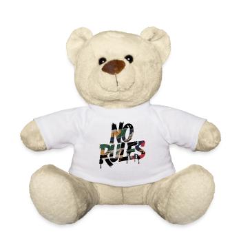 No Rules Street Art Spruch Graffiti Camouflage - Teddy - Weiß - Vorne