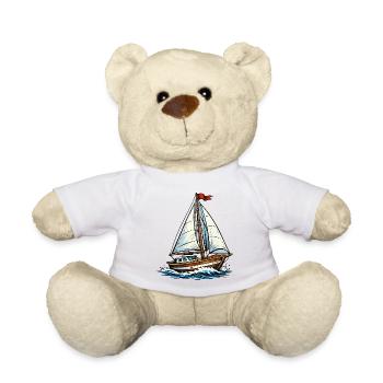 Segelboot auf wilden Wellen - Teddy - Weiß - Vorne