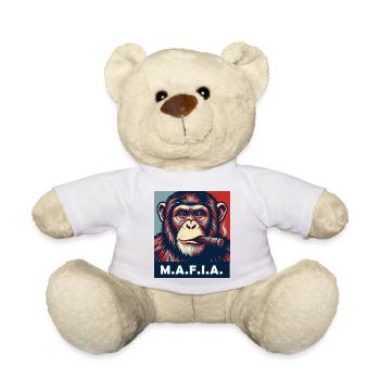 Pop Art Chimp with Cigar - Teddy Bear - white - Front