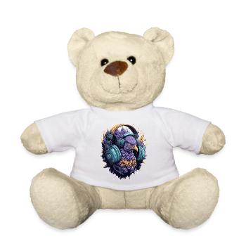 DJ avec un casque - Nounours - blanc - Devant