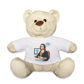 Mona Lisa Agent Humor Büro Alltag - Teddy - Weiß - Vorne