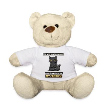 Catitude Priority: I'm Not Ignoring You - Teddy Bear - white - Front