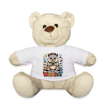 Wombat mit Blattgrün und Brille - Teddy - Weiß - Vorne