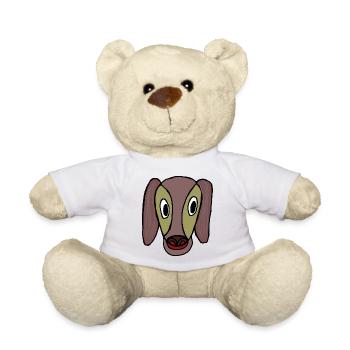 Karikaturhund mit großen Augen - Teddy - Weiß - Vorne