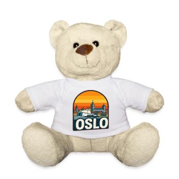 Oslo Norway Skyline Retro Sunset Vintage Design - Teddy Bear - white - Front