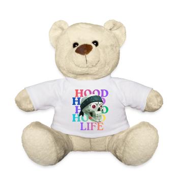 Hood Life Skull T-Shirt-Design. - Teddy - Weiß - Vorne