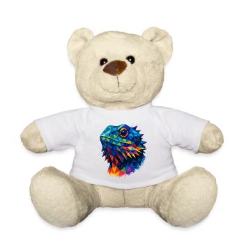 Bartagame Geometrischer Stil Low Poly Blau - Teddy - Weiß - Vorne