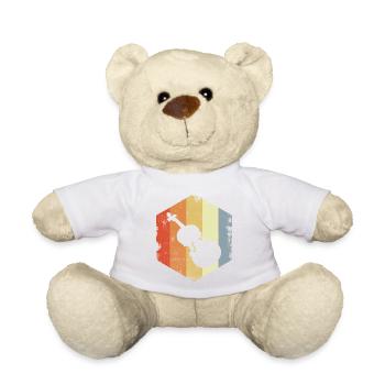 Vintage Violin Drawing - Teddy Bear - white - Front
