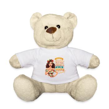 Bon cœur mais bouche espiègle, sarcasme rétro - Nounours - blanc - Devant
